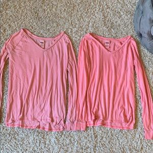 Two SUPER SOFT VS PINK LONG SLEEVES